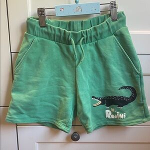 Mini Rodini Green Crocodile Print Kids' Shorts